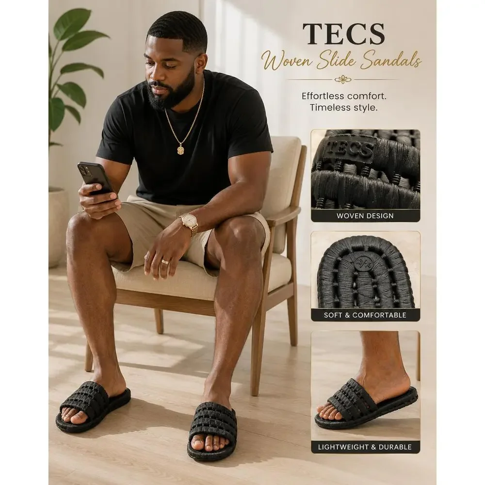 Men’s Black Sliders by TEC size 13/14